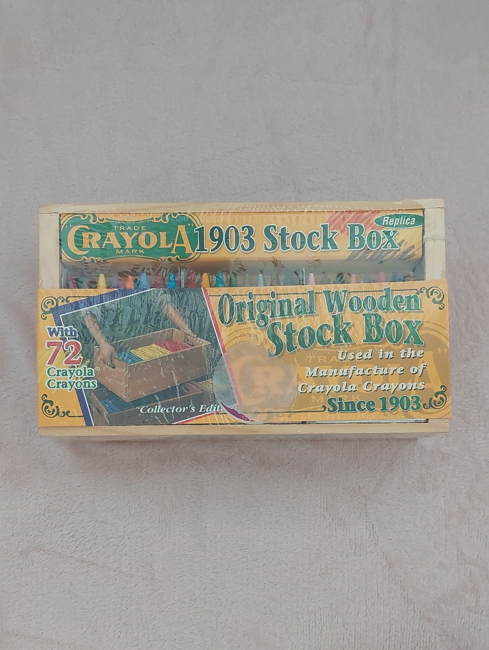 New 1903 CRAYOLA Crayon Stock Box Replica & SEALED 72 Crayons NIB